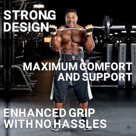 Schiek Sport Model 415 Power Lifting Fingerless Glove - Long Lasting Weight Lifting Grip Gloves