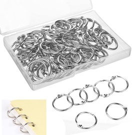 Ailvor Book Rings, Pack of 60 Ring Binders, 20 mm Binder Rings, Metal Book Binding Rings Loose Leaf Connectors for Scrapbook, Album, Memo Tray, Crafts, Key Rings (Silver)
