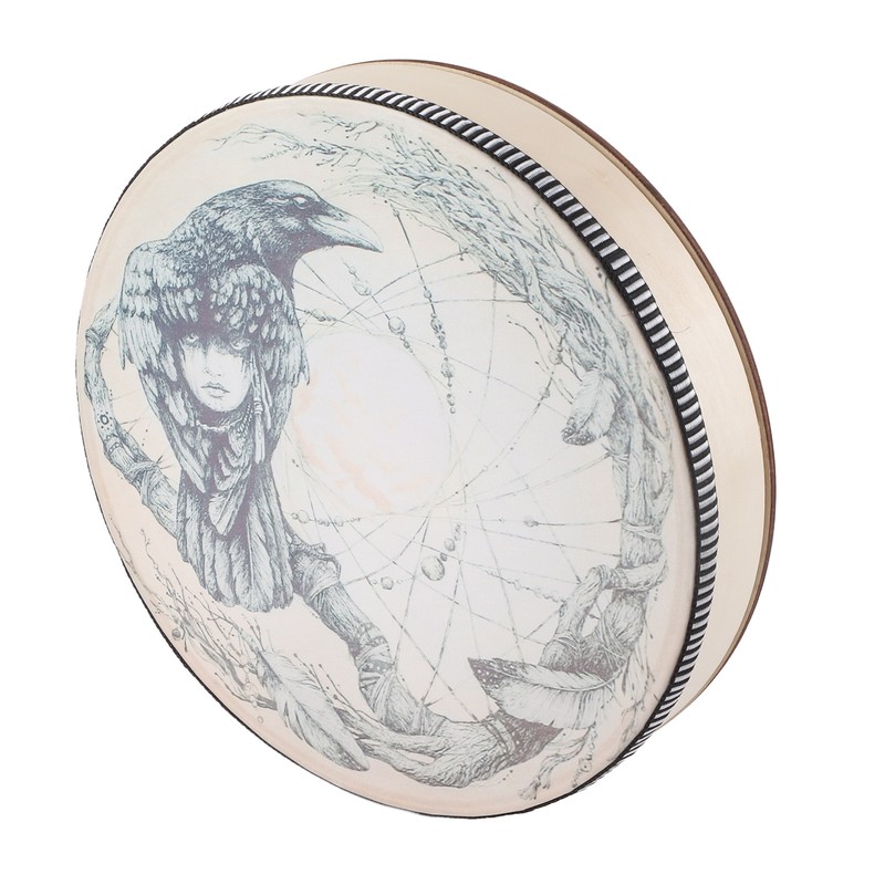 Shaman Drum with Drum Stick Deep Bass Healing Tool Decoration