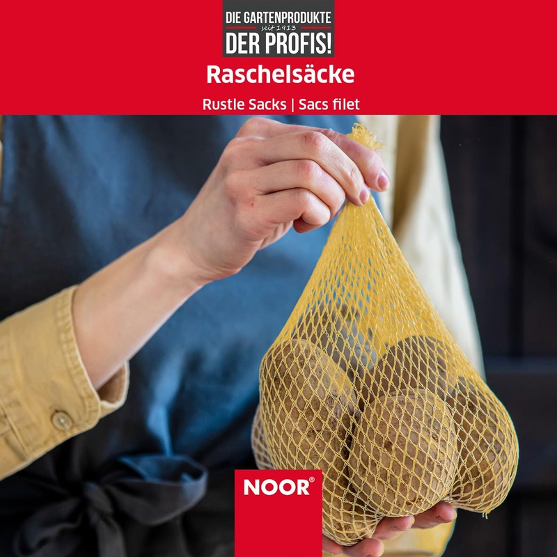 Noor Net Bags, Net Knitted Mesh Bag Sack with Tie