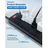 Sureance Black Power Strip Surge Protector, 1875W/15A, 2100J, 6FT Flat