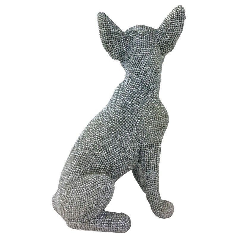 LEONARDO LP42732 Figure | Silver Art Sitting Chihuahua | 1