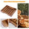 Bellsal Acacia Silverware Organizer Kitchen Drawer Organizer Expandable Bamboo Utensil