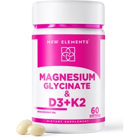 Magnesium Glycinate 500mg with High-Potency Vitamin D3 10000iu & Vitamin K2 100mcg | Enhanced with Coconut Oil for Optimal Absorption | Non-GMO, Gluten-Free, Sugar-Free Softgels