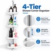 4-Tier Corner Shower Organizer for Bathroom Storage – Adjustable Tension