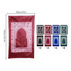 Hitopin Travel Prayer Mat, 8PCS 60cm*100cm Portable Prayer Mat, Waterproof Prayer Mat, Prayer Rug, Muslim Travel Prayer Mat, for Ramadan Gifts, Islamic Muslim Prayer (Green, Blue, Red, Black)