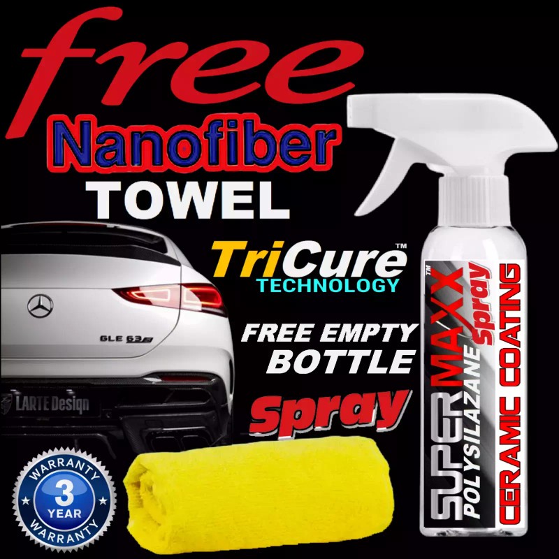 SUPERMAXX TRICURE TECHNOLOGY SIO2 BRANDS CERAMIC CAR COATING SPRAY ADVANCED
