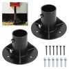 Cskunxia 2PCS Round Posts Base Bracket Chain Link Fence Flange
