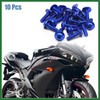 Motoforti 20pcs M6 X 20mm Blue Aluminum Alloy Motorcycle Hex