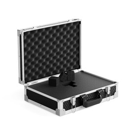 Phenyx Pro Equipment Storage Case, Carrying Case with Customizable Pre-Diced Foam, Aluminum Alloy Frame, Perfect for Wireless Microphone Systems (PCSE-M)