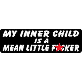 BIKERSTUFFUS MY INNER CHILD IS A MEAN LITTLE F*CKER HELMET STICKER