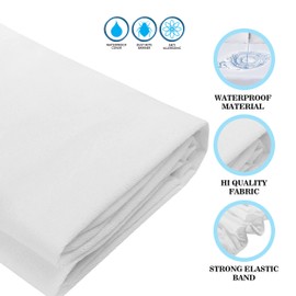 1Above 100% Waterproof Mattress Protector, Anti-Allergy and Breathable Material Mattress Cover with Strong Elastic Band, Machine Washable (KING)