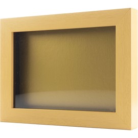 Natural 30x30 Large Shadow Box Picture Wooden Frame with Gold Acid-Free Backing UV Acrylic & Hanging Hardware - with 3/4" Usable Depth - Great Basketball Jersey Frame Display Case Shadowbox
