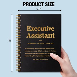 QYUVK Executive Assistant Gold Foil Hardcover 160 Pages Spiral Notebooks, Inspirational Gift for Executive Assistant, Administrative Assistant Gift, Thank You Thanksgiving Gift for Coworkers