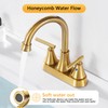 Bathroom Sink Faucet 4 Inch 2 Handle Centerset Brushed Gold