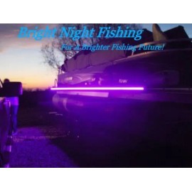 BRIGHT NIGHT FISHING Lights 26 ft UV LED Strip Black Light Night Fishing Ultraviolet Boat 12v DC BLACK PCB