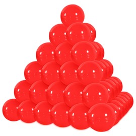yuejuhe Pack of 50 Lottery Balls for Opening, 3 cm Plastic Balls for Filling, Raffle Balls for Party Gifts, Giveaway, Festive Bingo (Red)