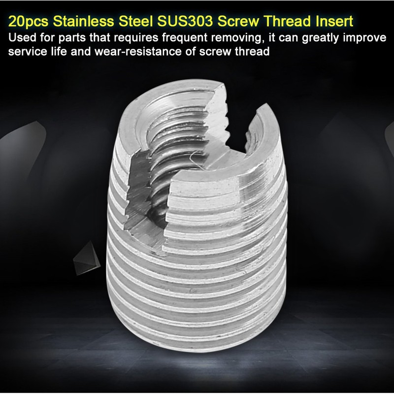 20pcs Stainless Steel SUS303 Self Tapping Slotted Screw Helical Thread