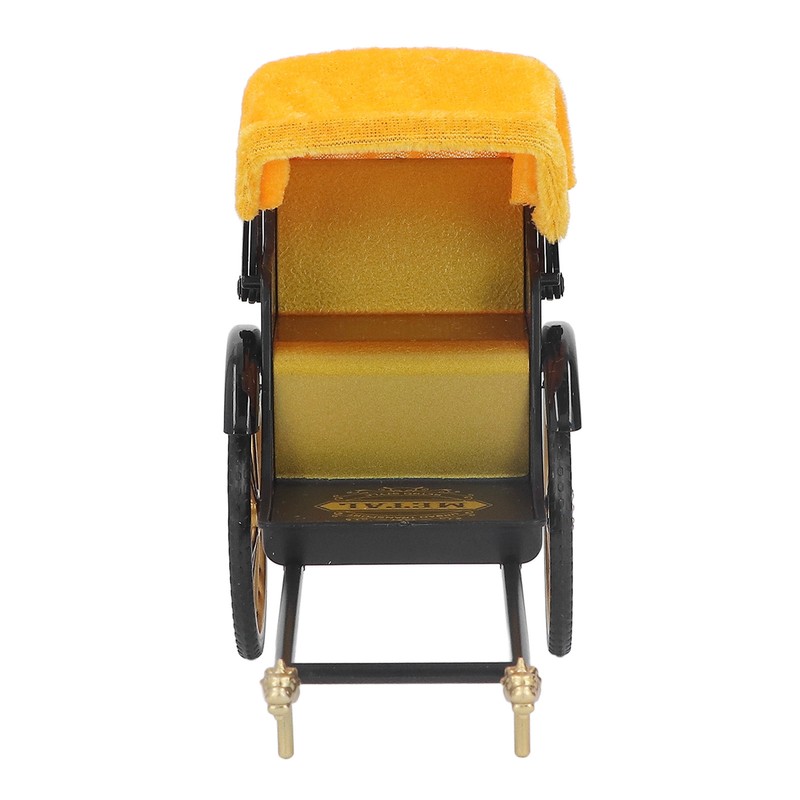 Retro Rickshaw Model Exquisite Details Nostalgic Alloy Simulation Rickshaw Toy