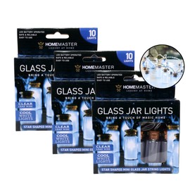 Home Master 10 Jar Shaped Mini LED Light String, Cool White
