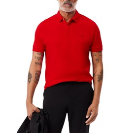 Lacoste Mens Short Sleeve Paris Polo, Red, Large