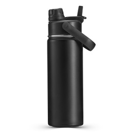[EADALI] 500ml Insulated Water Bottle, 2 in 1 Straw and Spout Lid, Cold 24 Hours, Leak Proof, Fits in Car Cup Holder, Sports, Travel, School Stainless Steel Water Bottle