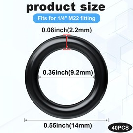 PAGOW 40 Pack O-Rings Power Pressure Washer Replacement for 1/4", M22 Quick Connect Coupler, Pressure Washer O Ring Kit for Faucet, Water Hose, Garden Hose