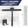 12 Inch Silicone Shower Squeegee with Microfiber Scrubber