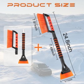 SINGARO Ice Scraper and Snow Brush for Car Windshield, Snow Scraper for Car, Snow Winter Car Necessities, Multi Functional Car Snow Removal Tools, Car Accessories Gift for Women and Man (Enhanced)