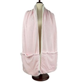 Wolf Essentials AnyWear Collection – CozyCarry Recycled Fleece 6-Pocket Scarf, Pink