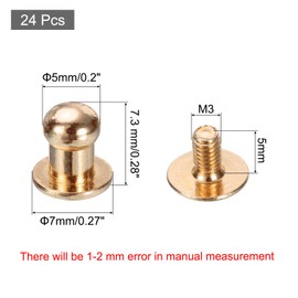 sourcing map 24pcs 0.2" x 0.27" Mini Round Knobs, Small Drawer Pulls, Cabinet Knobs Handles Pulls for Dresser Closet Jewelry Box Gift Cases, Gold