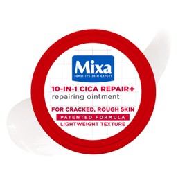 Mixa Balm, 10-in-1 Cica Repair+ Ointment, Repairing Balm for Cracked and Rough Skin, with 40% Glycerin, Urea and Allantoin, Suitable for Slugging and Foot Care, 150ml