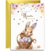 Mum Easter Card - Bunny with Easter Eggs Design -