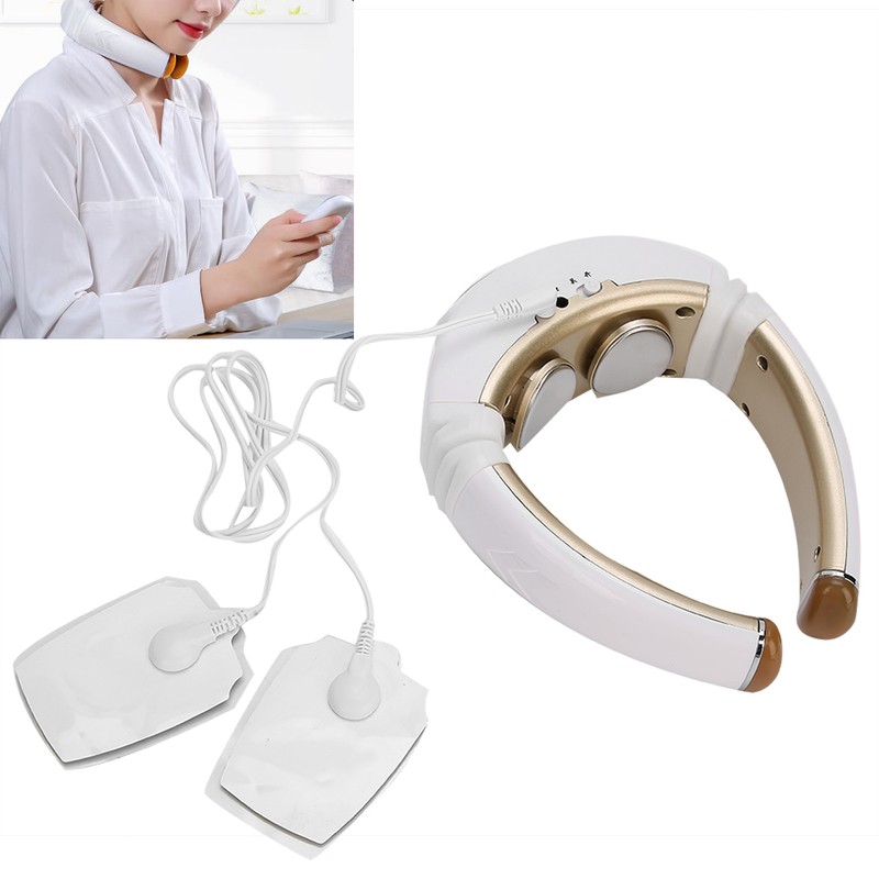 Electric Cervical Vertebra Massager Pulse Hot Compress Therapy Neck Massage
