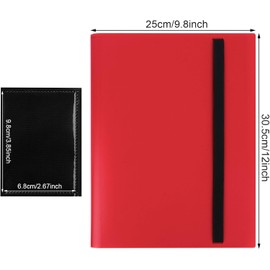 RISVOWO Scrapbook for Cards, 360 Card Capacity Trading Cards Album, Transparent Trading Card Folder, Scrapbook Cards for YuGiOh, Match Attax, Ninjago etc. (Red)