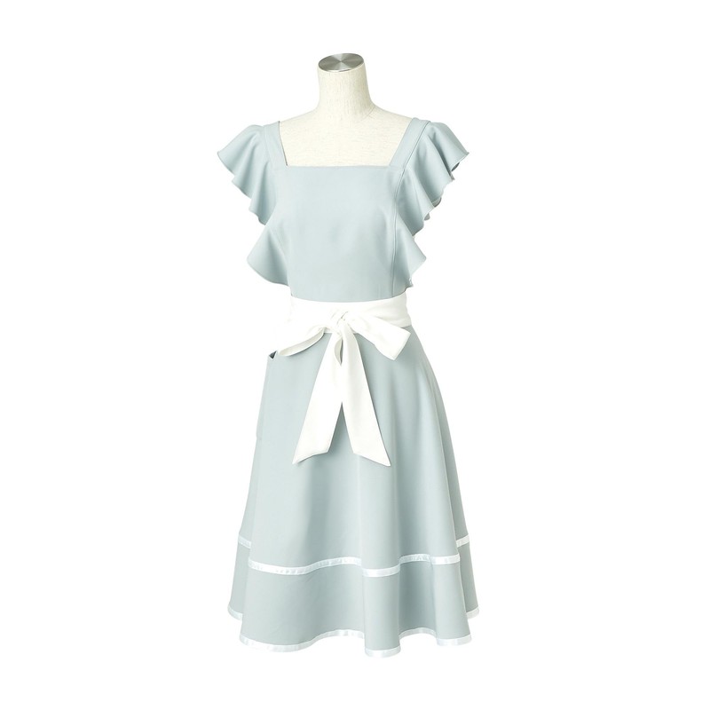 Francfranc Flare Franc Flare Ruffle Full Apron, Gray