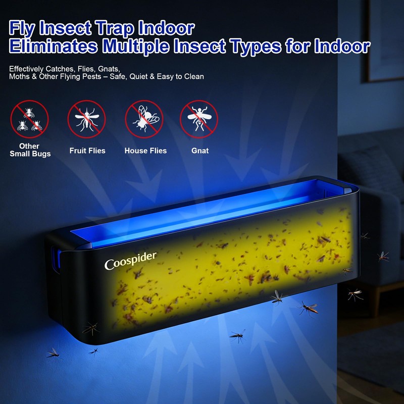 2 Pack UV Fly Light Trap Indoor for Home Gnat