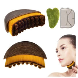 Lymphatic Drainage Dry Brush, Lymphatic Contour Face Massager Dry Brushes, Facial Cleansing Brushing, Face Body Cleansing Appliances & Brushes with Gua Sha Facial Tool