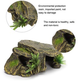 Felenny Reptile Habitat Decor Turtle Eels Platform Hidden Cave Aquarium Aquarium Natural Stone Look Landscaping Decoration Environmentally Friendly Ornament