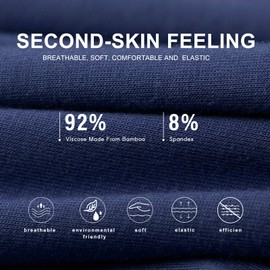 BAMBOO COOL Men's Long Boxer Briefs Performance Long Leg Sports Boxer Brief Underwear MultiPack