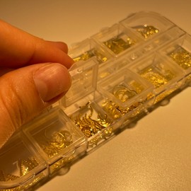 Neulsom Resin Art Nail Art Decoration Parts Set Gold Road Nail Parts Nail Cubic