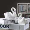 Xesagsnv White Swan Succulent Planter, Porcelain, Candle Holder (2 Pack)