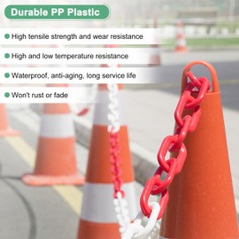 M METERXITY Plastic Barriers Chain, 10Ft Length Green Plastic Waterproof Safety Chain Link with S-Shaped Buckle for Crowd Control/Elevator/Parking/Driveway, Caution Barriers Link