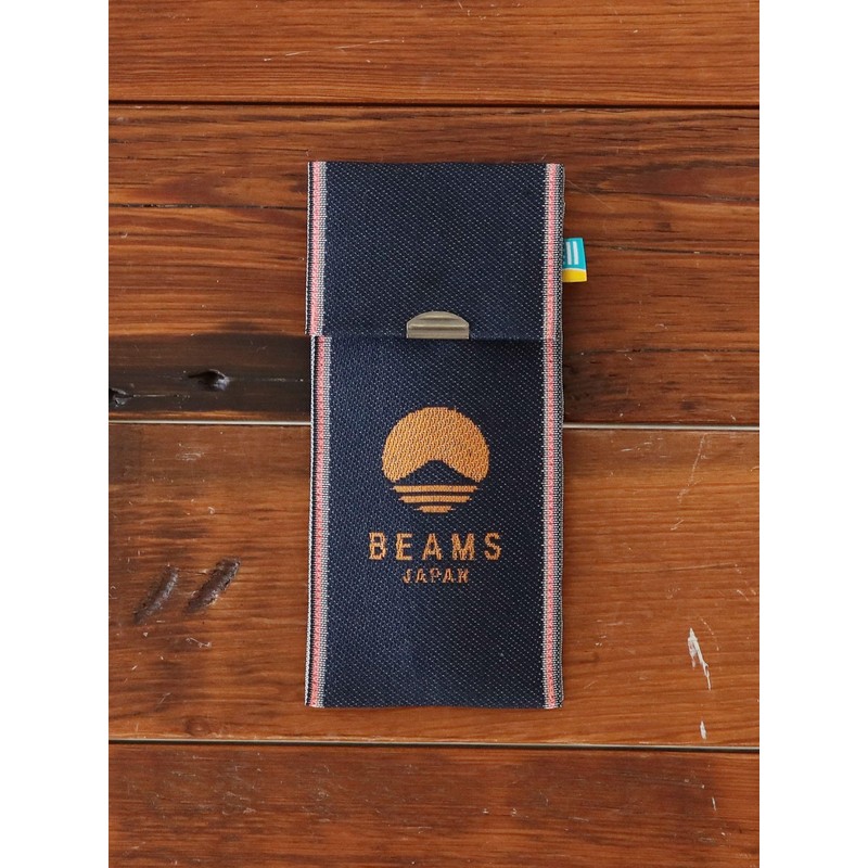 Beams Japan Takada Woven Special Order, Folding Multi-Case, Denim, Green