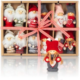 com-four® Christmas Hanging Figures, Gnomes, Various Tree Hanging Figures, Premium Decorations