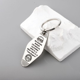 SEIRAA Big Kahuna Burger Motel Keychain Pulp Movie Inspire Gifts Mia & Vincent Gift Big Kahuna Keyring (12Burgers CA)