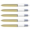 BIC 5 x 4 Colour Shine Gold Retractable Ballpoint Pen
