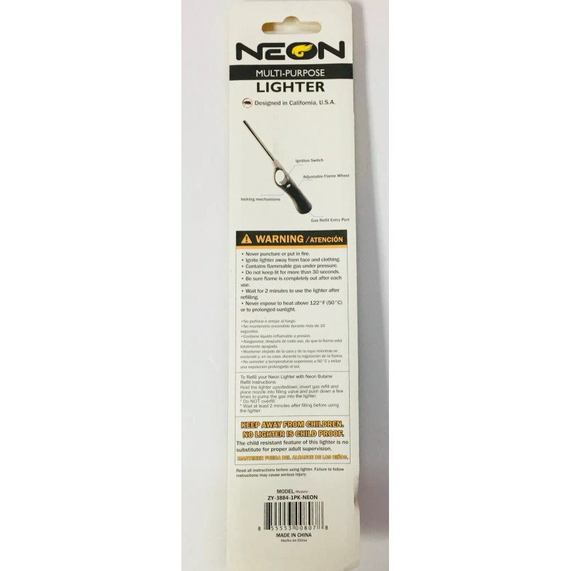 Neon Multi-purpose Refillable Lighters Fireplace Grill Gas Stove BBQ (1