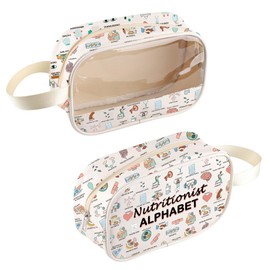 MNIGIU Nutritionist Alphabet Clear Cosmetic Bag Dietician Gift Nutritionist Appreciation Gift RD Graduation Gift (Nutritionist BAG)