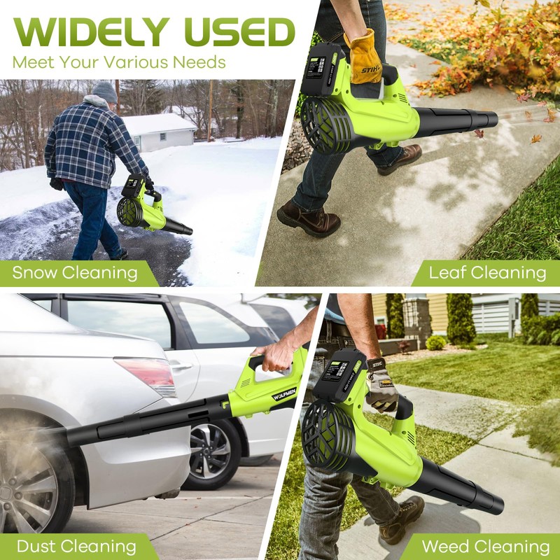 Leaf Blower, Electric Cordless Leaf Blower with 2 Batteries and